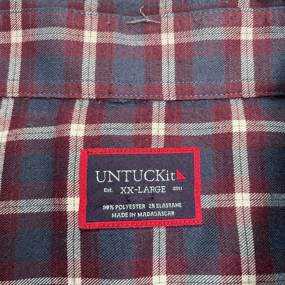Untuckit Flannel Shirt Mens XXL Multi Plaid Long Sleeve Button Down Casual Top - Picture 7 of 12